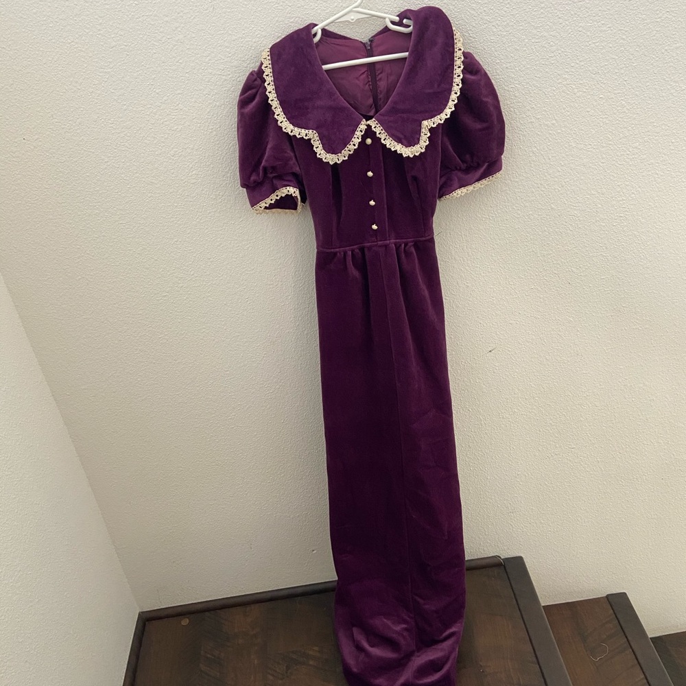 BEAUTIFUL VINTAGE velvet purple cosplay dress